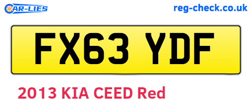 FX63YDF are the vehicle registration plates.