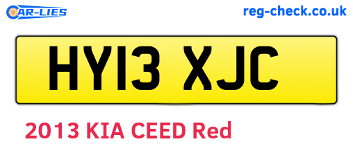 HY13XJC are the vehicle registration plates.