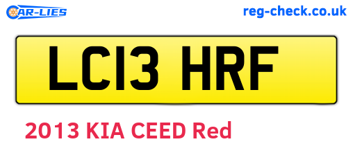 LC13HRF are the vehicle registration plates.