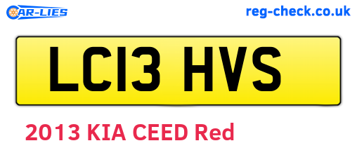 LC13HVS are the vehicle registration plates.