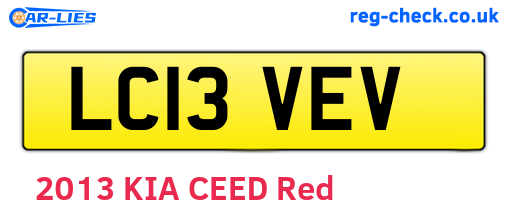 LC13VEV are the vehicle registration plates.