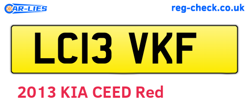 LC13VKF are the vehicle registration plates.