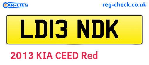 LD13NDK are the vehicle registration plates.