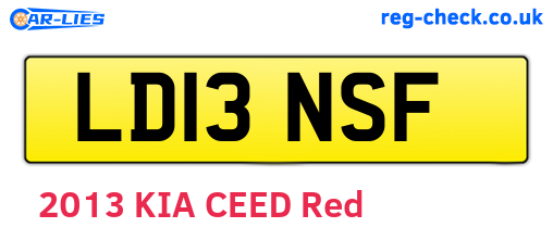 LD13NSF are the vehicle registration plates.