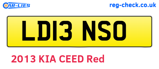 LD13NSO are the vehicle registration plates.