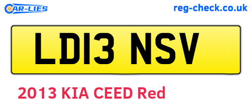 LD13NSV are the vehicle registration plates.