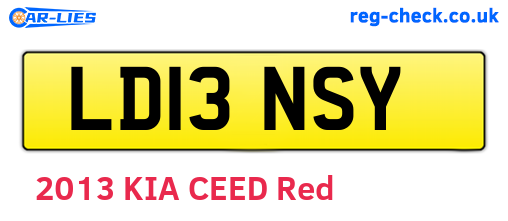 LD13NSY are the vehicle registration plates.