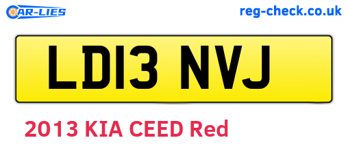 LD13NVJ are the vehicle registration plates.