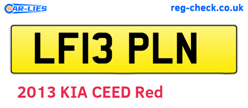 LF13PLN are the vehicle registration plates.