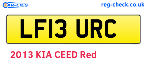 LF13URC are the vehicle registration plates.