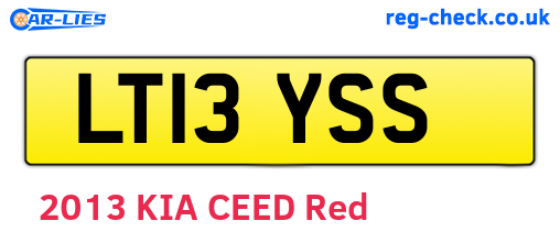 LT13YSS are the vehicle registration plates.