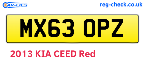MX63OPZ are the vehicle registration plates.