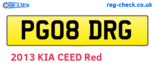 PG08DRG are the vehicle registration plates.