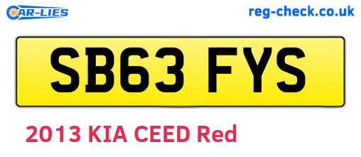 SB63FYS are the vehicle registration plates.