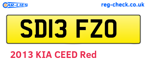 SD13FZO are the vehicle registration plates.