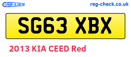 SG63XBX are the vehicle registration plates.