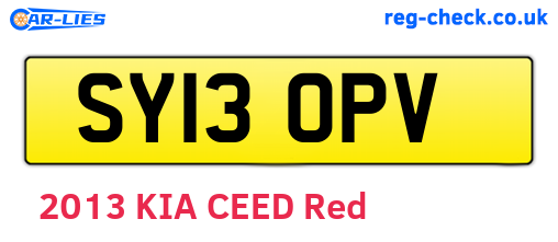 SY13OPV are the vehicle registration plates.