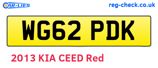 WG62PDK are the vehicle registration plates.