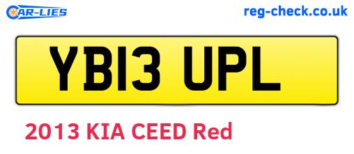 YB13UPL are the vehicle registration plates.
