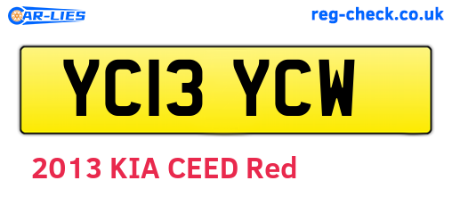 YC13YCW are the vehicle registration plates.