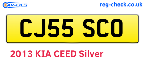 CJ55SCO are the vehicle registration plates.