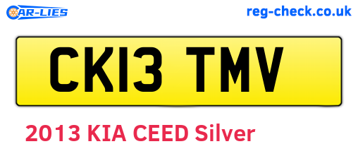 CK13TMV are the vehicle registration plates.
