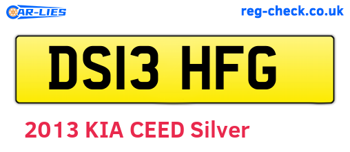 DS13HFG are the vehicle registration plates.