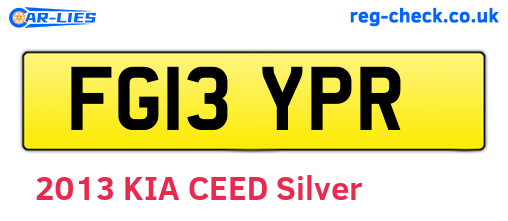FG13YPR are the vehicle registration plates.