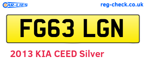 FG63LGN are the vehicle registration plates.