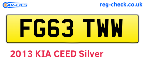FG63TWW are the vehicle registration plates.