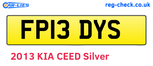 FP13DYS are the vehicle registration plates.
