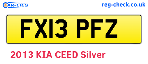 FX13PFZ are the vehicle registration plates.