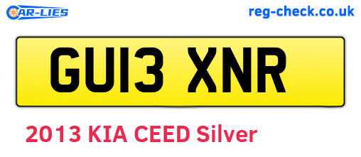 GU13XNR are the vehicle registration plates.