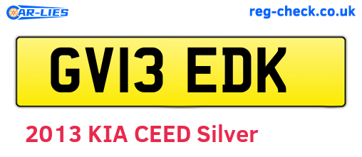 GV13EDK are the vehicle registration plates.