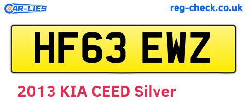 HF63EWZ are the vehicle registration plates.