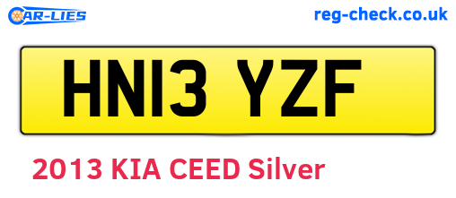 HN13YZF are the vehicle registration plates.