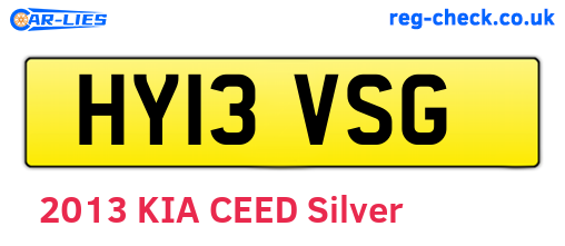 HY13VSG are the vehicle registration plates.