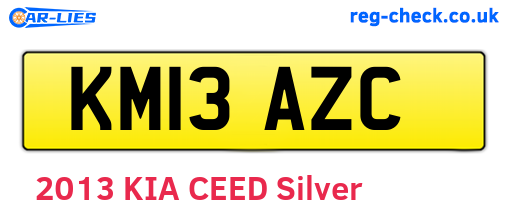 KM13AZC are the vehicle registration plates.