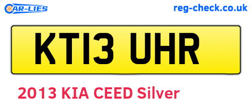 KT13UHR are the vehicle registration plates.