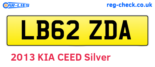LB62ZDA are the vehicle registration plates.