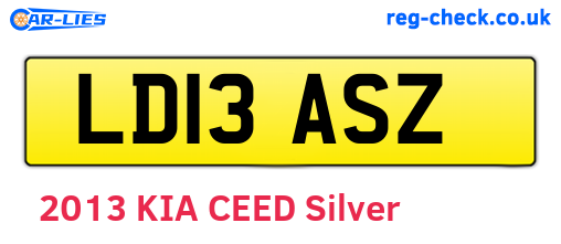LD13ASZ are the vehicle registration plates.
