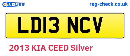 LD13NCV are the vehicle registration plates.