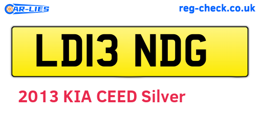 LD13NDG are the vehicle registration plates.