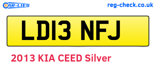 LD13NFJ are the vehicle registration plates.