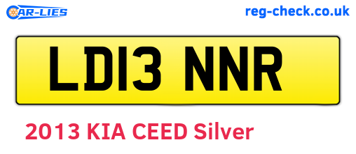 LD13NNR are the vehicle registration plates.