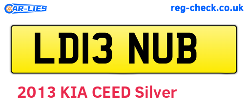 LD13NUB are the vehicle registration plates.