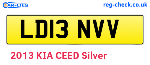 LD13NVV are the vehicle registration plates.