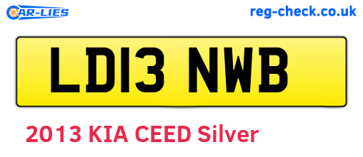 LD13NWB are the vehicle registration plates.