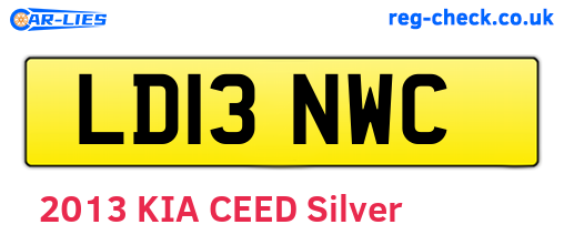 LD13NWC are the vehicle registration plates.