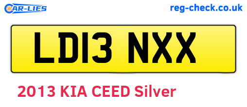 LD13NXX are the vehicle registration plates.